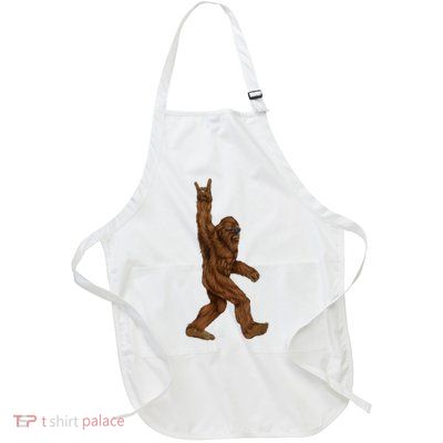 Bigfoot Rock On Full-Length Apron With Pockets