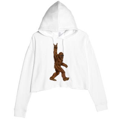 Bigfoot Rock On Crop Fleece Hoodie