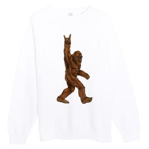 Bigfoot Rock On Premium Crewneck Sweatshirt