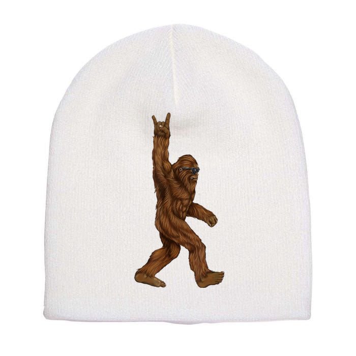 Bigfoot Rock On Short Acrylic Beanie