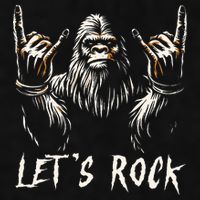 Bigfoot Rock On Funny Sasquatch Rock and Roll Let's Rock Ladies PosiCharge Tri-Blend Wicking Tank