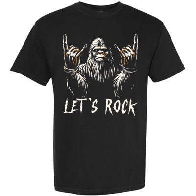 Bigfoot Rock On Funny Sasquatch Rock and Roll Let's Rock Garment-Dyed Heavyweight T-Shirt