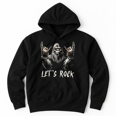 Bigfoot Rock On Funny Sasquatch Rock and Roll Let's Rock Hoodie