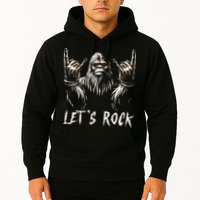 Bigfoot Rock On Funny Sasquatch Rock and Roll Let's Rock Hoodie