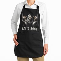 Bigfoot Rock On Funny Sasquatch Rock and Roll Let's Rock Apron