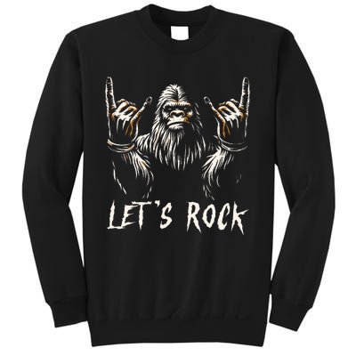 Bigfoot Rock On Funny Sasquatch Rock and Roll Let's Rock Sweatshirt