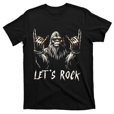 Bigfoot Rock On Funny Sasquatch Rock and Roll Let's Rock T-Shirt