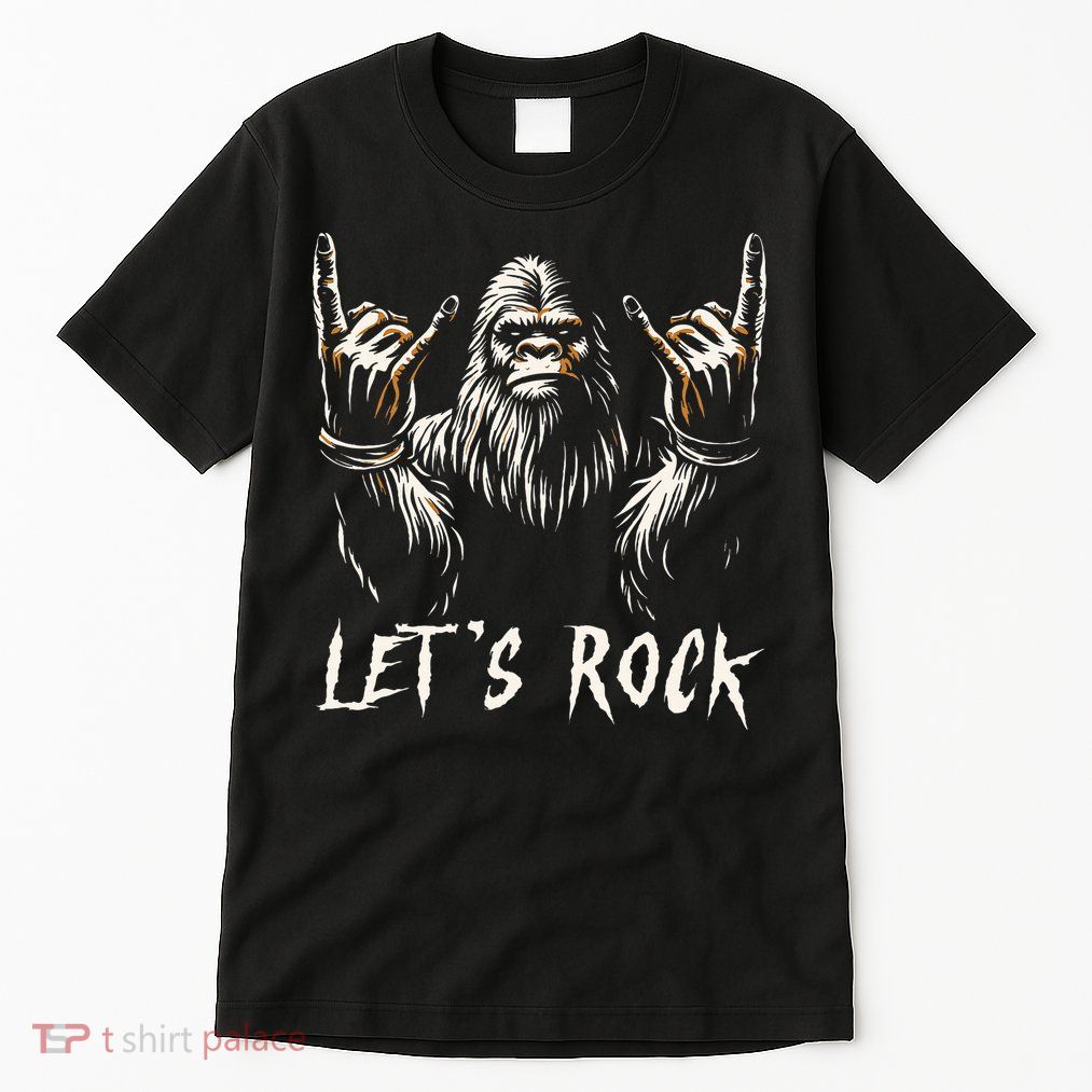 Bigfoot Rock On Funny Sasquatch Rock and Roll Let's Rock Tall T-Shirt