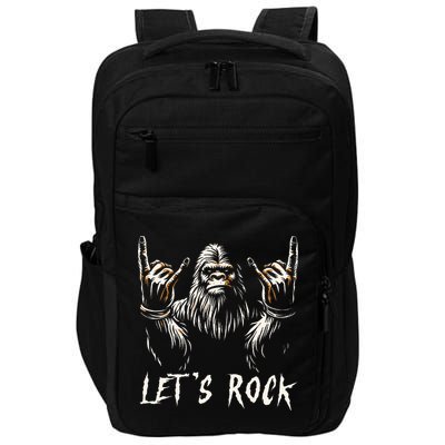 Bigfoot Rock On Funny Sasquatch Rock and Roll Let's Rock Impact Tech Backpack
