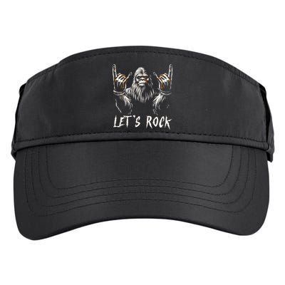 Bigfoot Rock On Funny Sasquatch Rock and Roll Let's Rock Adult Drive Performance Visor