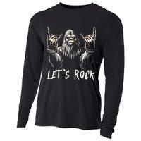 Bigfoot Rock On Funny Sasquatch Rock and Roll Let's Rock Cooling Performance Long Sleeve Crew