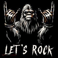 Bigfoot Rock On Funny Sasquatch Rock and Roll Let's Rock Youth Performance Sprint T-Shirt