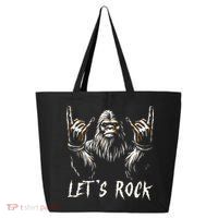 Bigfoot Rock On Funny Sasquatch Rock and Roll Let's Rock 25L Jumbo Tote