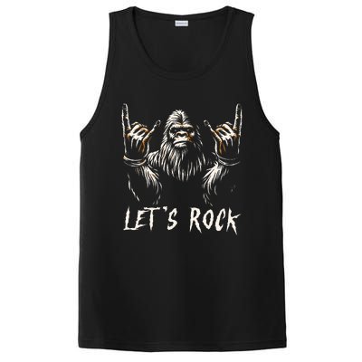 Bigfoot Rock On Funny Sasquatch Rock and Roll Let's Rock PosiCharge Competitor Tank