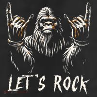 Bigfoot Rock On Funny Sasquatch Rock and Roll Let's Rock Trucker Hat