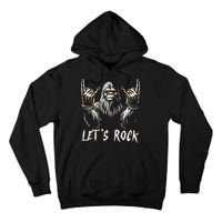 Bigfoot Rock On Funny Sasquatch Rock and Roll Let's Rock Tall Hoodie