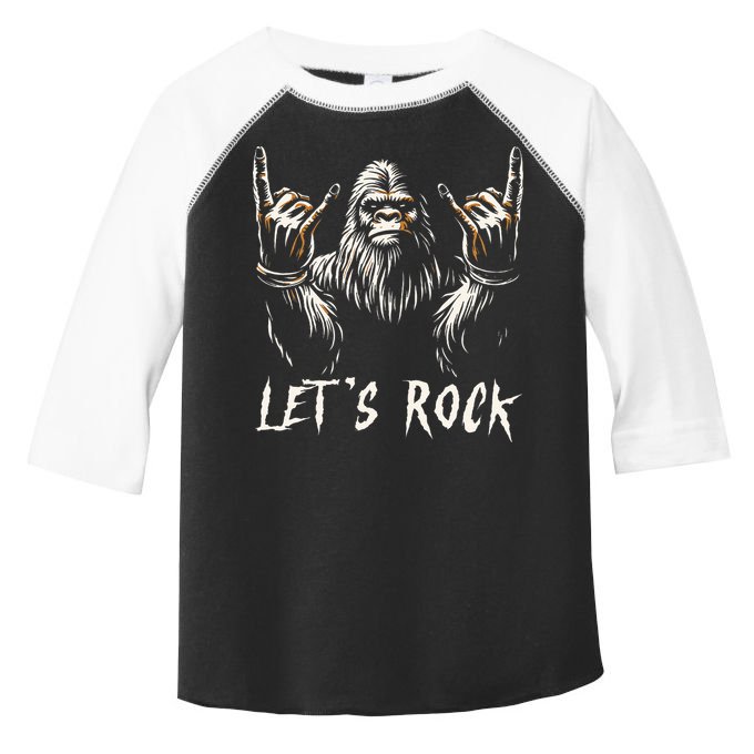 Bigfoot Rock On Funny Sasquatch Rock and Roll Let's Rock Toddler Fine Jersey T-Shirt