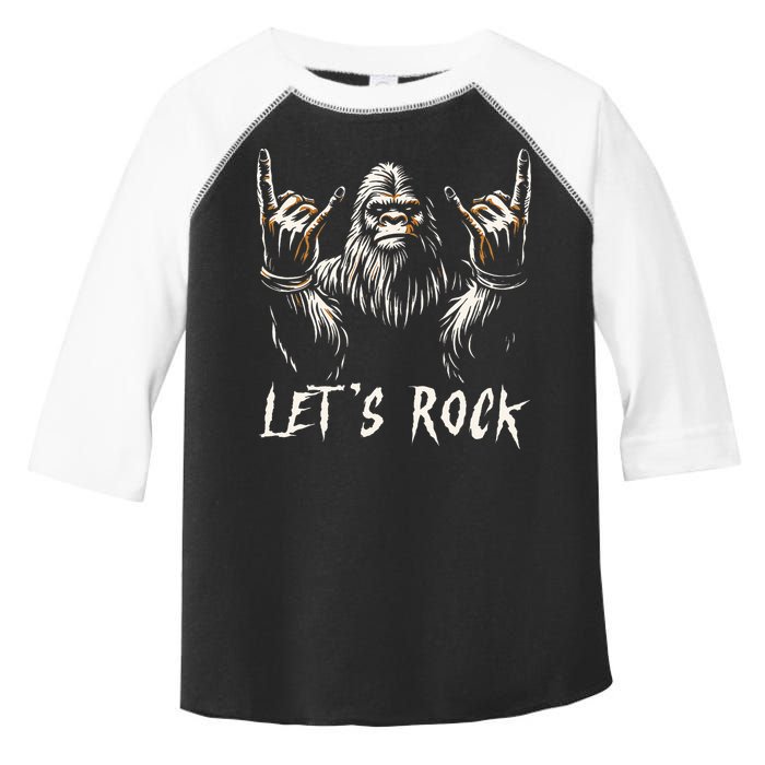 Bigfoot Rock On Funny Sasquatch Rock and Roll Let's Rock Toddler Fine Jersey T-Shirt