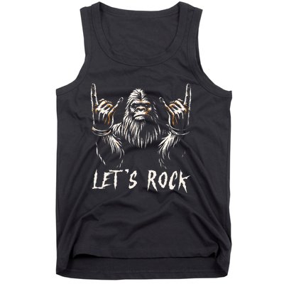 Bigfoot Rock On Funny Sasquatch Rock and Roll Let's Rock Tank Top