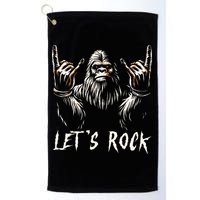Bigfoot Rock On Funny Sasquatch Rock and Roll Let's Rock Golf Towel
