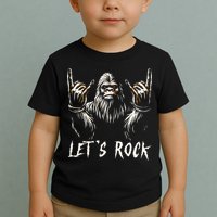 Bigfoot Rock On Funny Sasquatch Rock and Roll Let's Rock Toddler T-Shirt