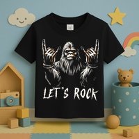 Bigfoot Rock On Funny Sasquatch Rock and Roll Let's Rock Toddler T-Shirt