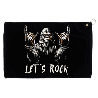 Bigfoot Rock On Funny Sasquatch Rock and Roll Let's Rock Grommeted Golf Towel