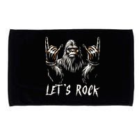 Bigfoot Rock On Funny Sasquatch Rock and Roll Let's Rock Microfiber Hand Towel
