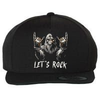 Bigfoot Rock On Funny Sasquatch Rock and Roll Let's Rock Wool Snapback Cap