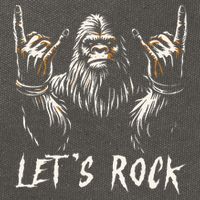 Bigfoot Rock On Funny Sasquatch Rock and Roll Let's Rock Cotton Canvas Backpack