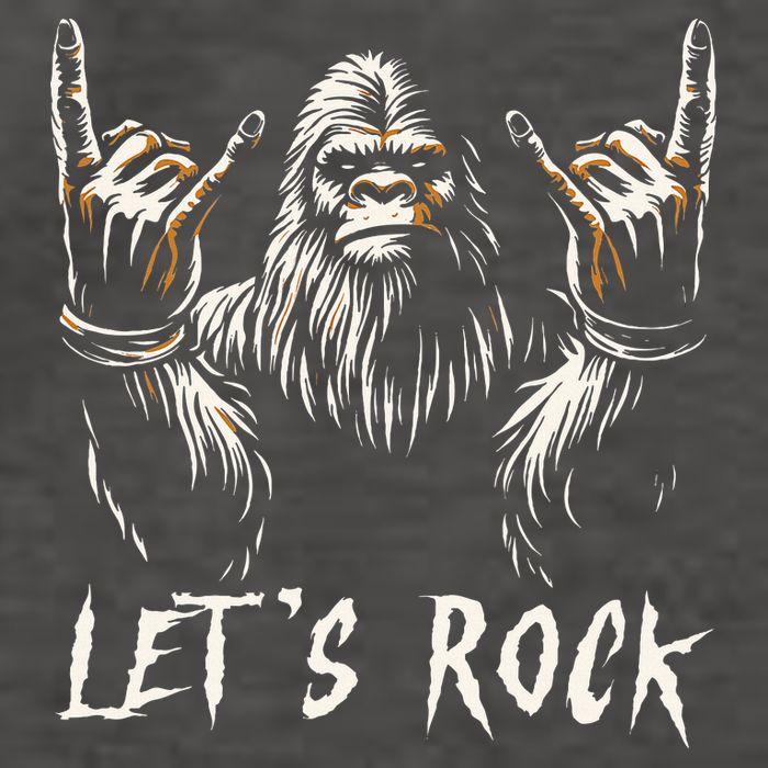 Bigfoot Rock On Funny Sasquatch Rock and Roll Let's Rock Vector Backpack