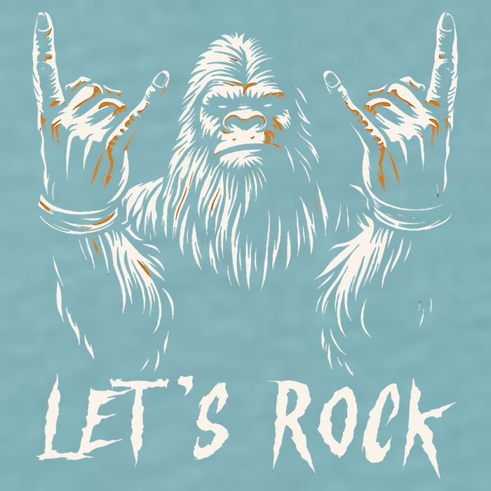 Bigfoot Rock On Funny Sasquatch Rock and Roll Let's Rock Sueded Cloud Jersey T-Shirt