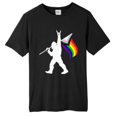 Bigfoot Rock On LGBTQ Progressive New Pride Flag Tall Fusion ChromaSoft Performance T-Shirt