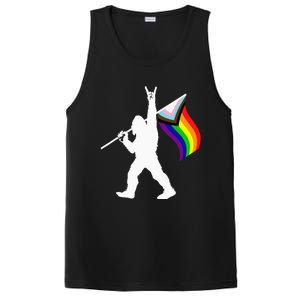 Bigfoot Rock On LGBTQ Progressive New Pride Flag PosiCharge Competitor Tank