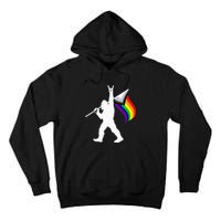 Bigfoot Rock On LGBTQ Progressive New Pride Flag Tall Hoodie