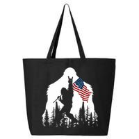 Bigfoot Rock On Hold American Flag Sasquatch Believers 25L Jumbo Tote