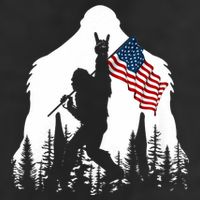 Bigfoot Rock On Hold American Flag Sasquatch Believers Golf Towel