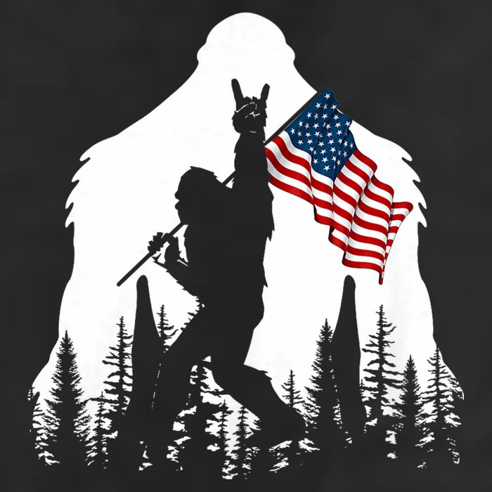Bigfoot Rock On Hold American Flag Sasquatch Believers Golf Towel