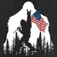 Bigfoot Rock On Hold American Flag Sasquatch Believers Adult Drive Performance Visor