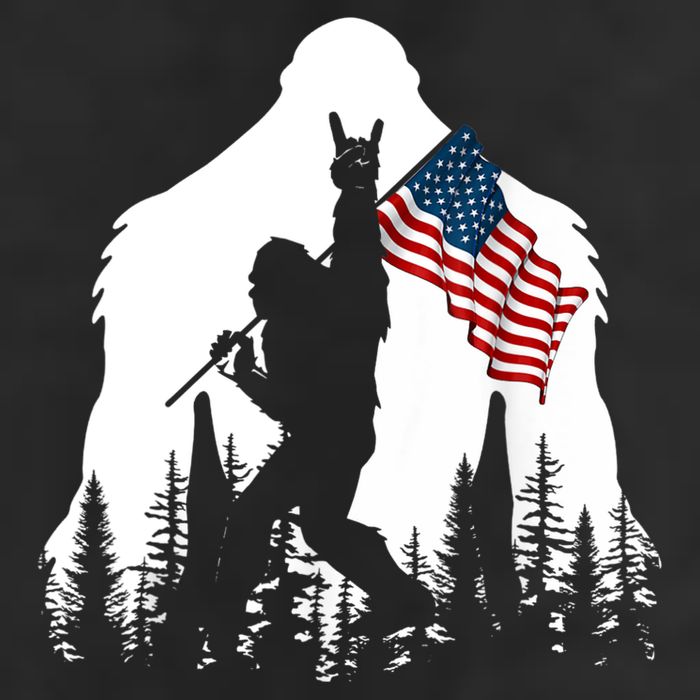 Bigfoot Rock On Hold American Flag Sasquatch Believers Adult Drive Performance Visor