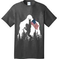 Bigfoot Rock On Hold American Flag Sasquatch Believers T-Shirt