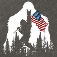 Bigfoot Rock On Hold American Flag Sasquatch Believers Cotton Canvas Backpack