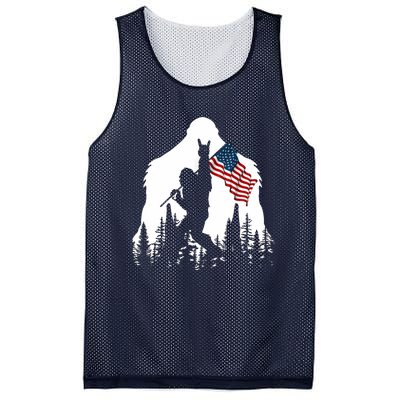 Bigfoot Rock On Hold American Flag Sasquatch Believers Mesh Reversible Basketball Jersey Tank