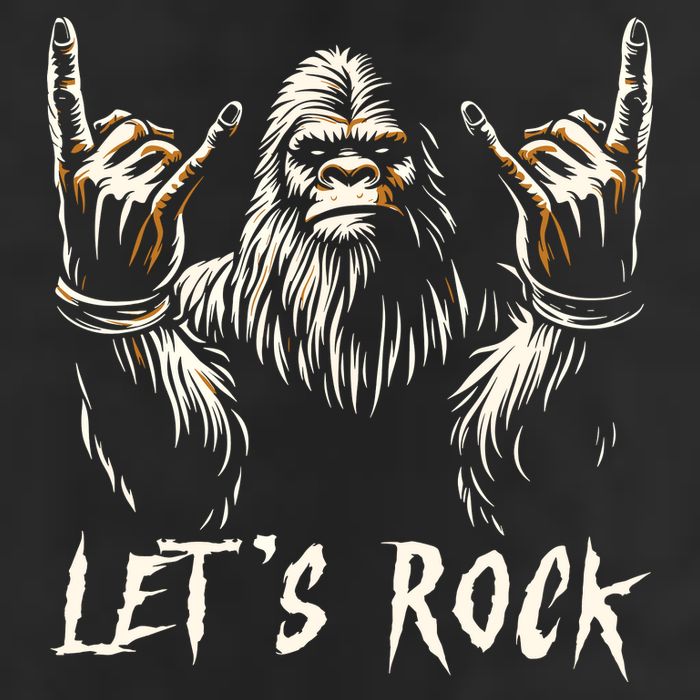 Bigfoot Rock On Funny Sasquatch Rock And Roll LetS Rock Garment-Dyed Fleece Hoodie