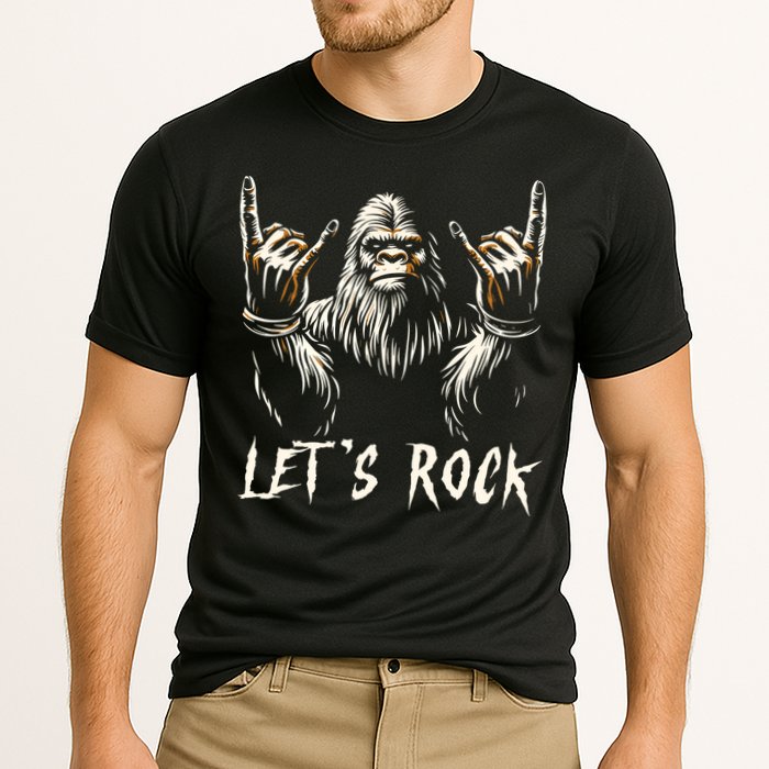 Bigfoot Rock On Funny Sasquatch Rock And Roll LetS Rock Performance Shirt