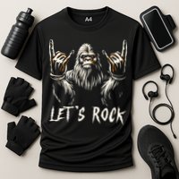 Bigfoot Rock On Funny Sasquatch Rock And Roll LetS Rock Performance Shirt