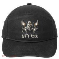 Bigfoot Rock On Funny Sasquatch Rock And Roll LetS Rock 7-Panel Snapback Hat