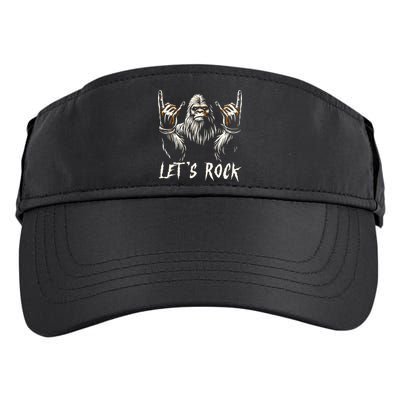 Bigfoot Rock On Funny Sasquatch Rock And Roll LetS Rock Adult Drive Performance Visor