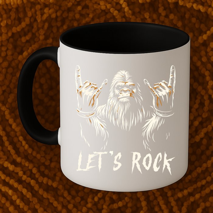 Bigfoot Rock On Funny Sasquatch Rock And Roll LetS Rock Mug