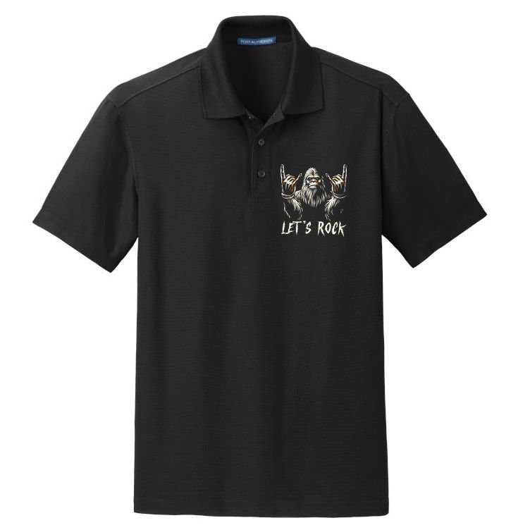 Bigfoot Rock On Funny Sasquatch Rock And Roll LetS Rock Dry Zone Grid Polo